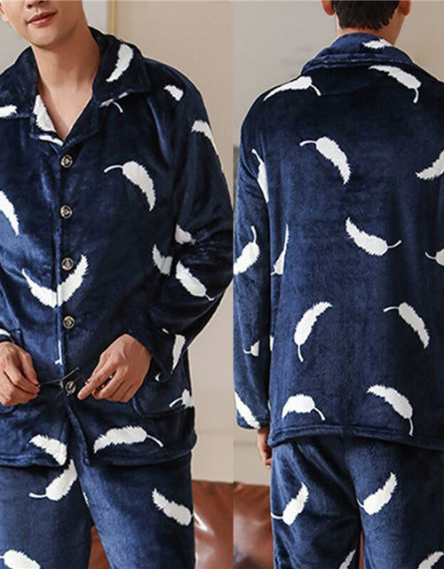 Load image into Gallery viewer, Mens Coral Fleece Sleepwear Pajamas
