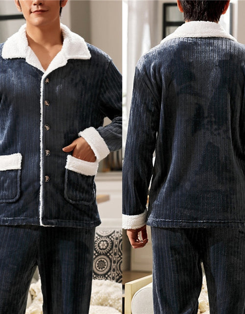 Load image into Gallery viewer, Mens Coral Fleece Sleepwear Pajamas
