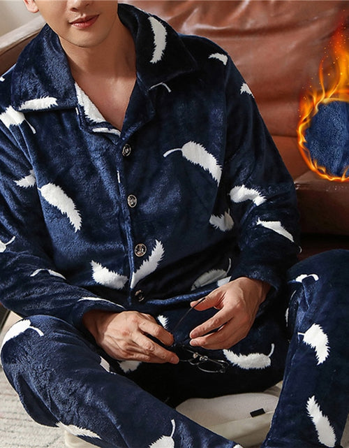 Load image into Gallery viewer, Mens Coral Fleece Sleepwear Pajamas
