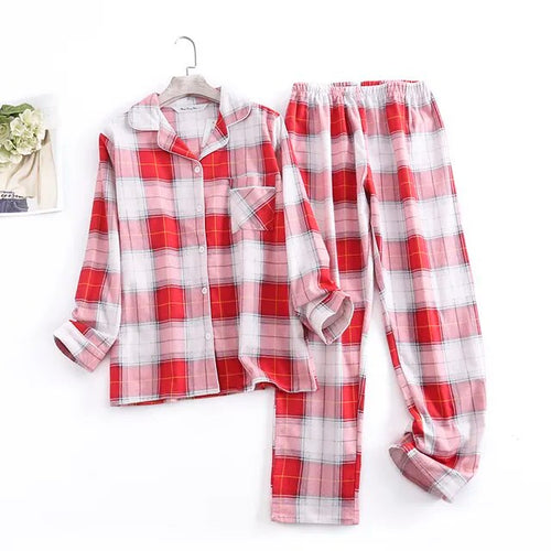 Load image into Gallery viewer, Cotton Flannel Women&#39;s Pajamas Sets
