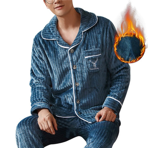 Load image into Gallery viewer, Mens Coral Fleece Sleepwear Pajamas
